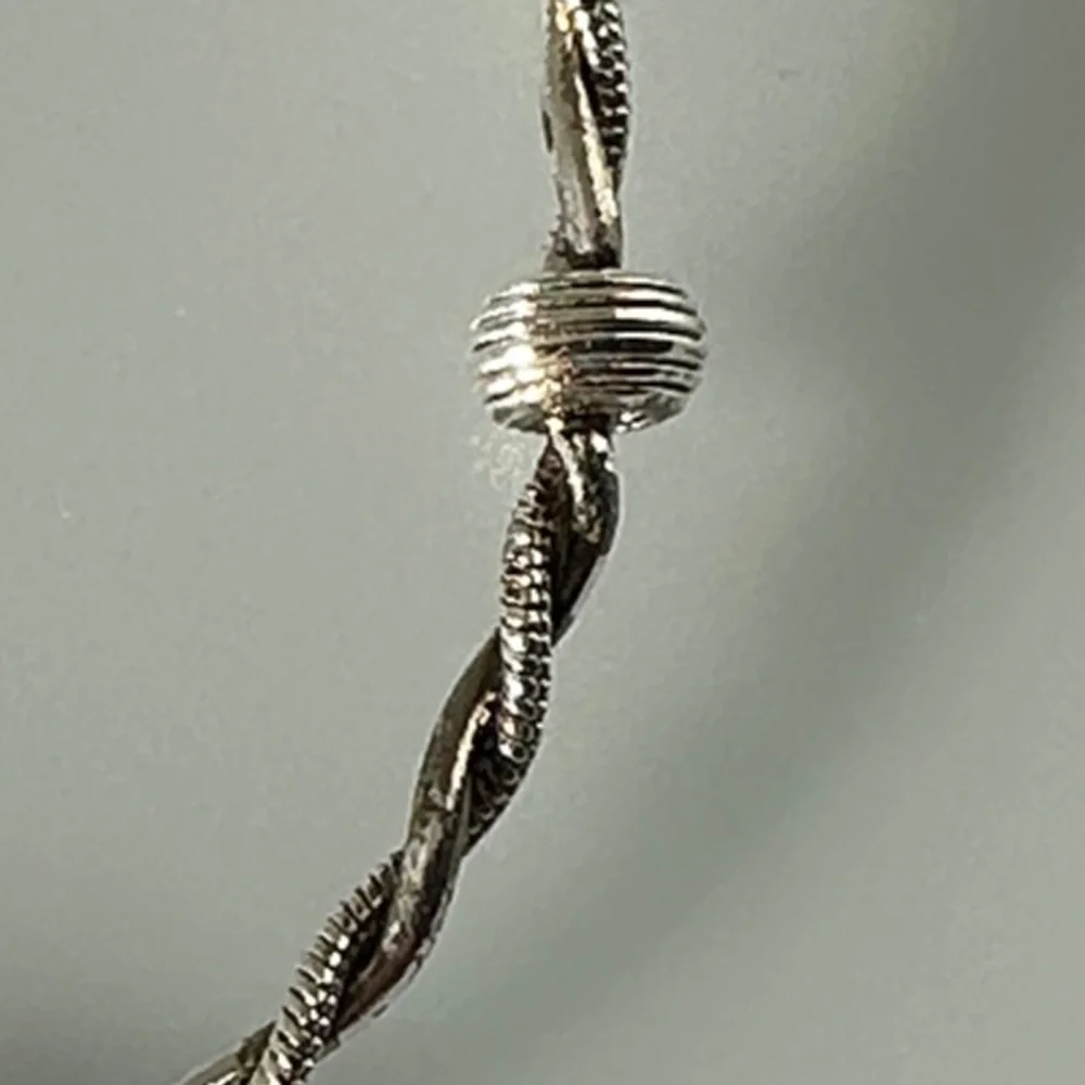 Brighton Silver Twisted Bracelet with Heart and Forever Charms​